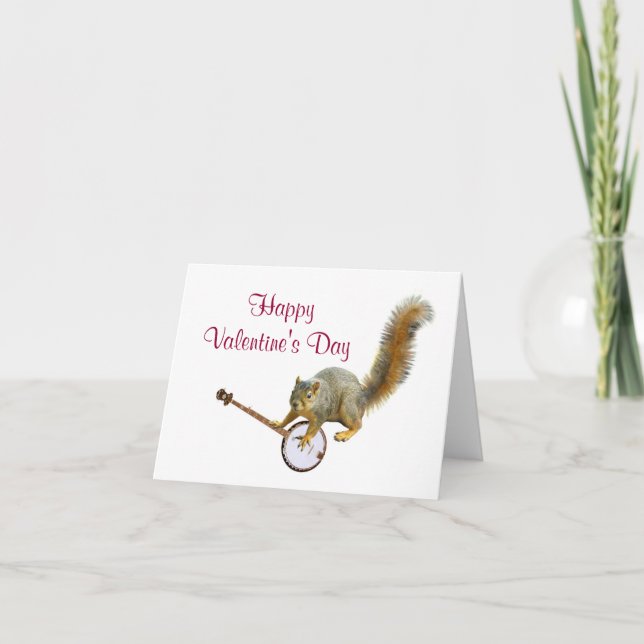 Squirrel with Banjo Valentine's Card (Front)