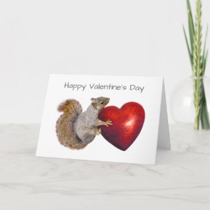 Squirrel with Big Red Heart Card