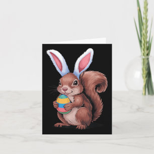 Squirrel With Bunny Ears Funny Easter Kids Boys Gi Card