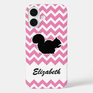 Squirrel with Chevron Pattern iPhone 16 Case