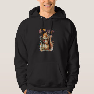 squirrel with flowers cute chipmunk acorn addict. hoodie
