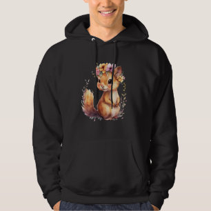 squirrel with flowers cute chipmunk squirrels anim hoodie