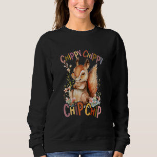 squirrel with flowers cute chipmunk squirrels chip sweatshirt