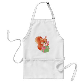squirrel with gift standard apron