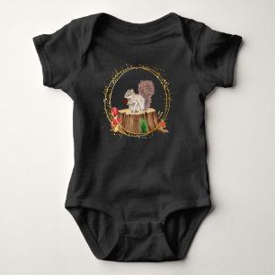 squirrel with heart baby bodysuit