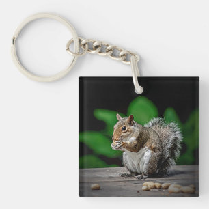 Squirrel with peanuts key ring