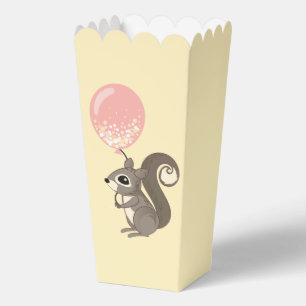 Squirrel with Pink Balloon Popcorn Favour Box