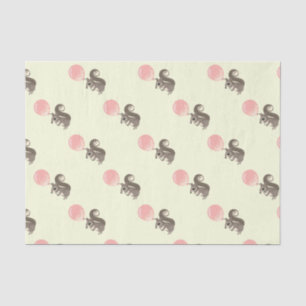 Squirrel with Pink Balloon Tissue Paper