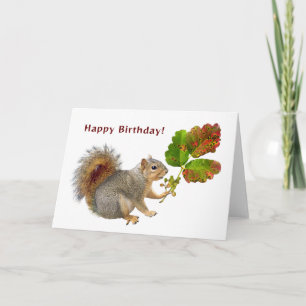 Squirrel with Poison Oak Birthday Card