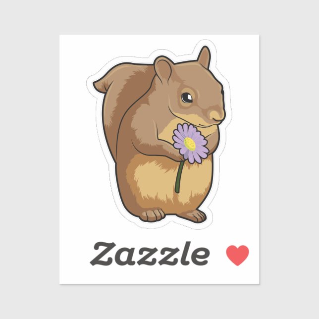 Squirrel with purple Flower (Sheet)