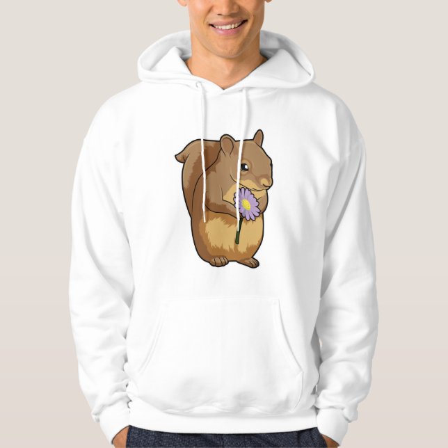Squirrel with purple Flower Hoodie (Front)