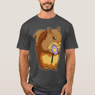 Squirrel with purple Flower T-Shirt