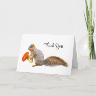 Squirrel with Red Mushroom Thank You Card