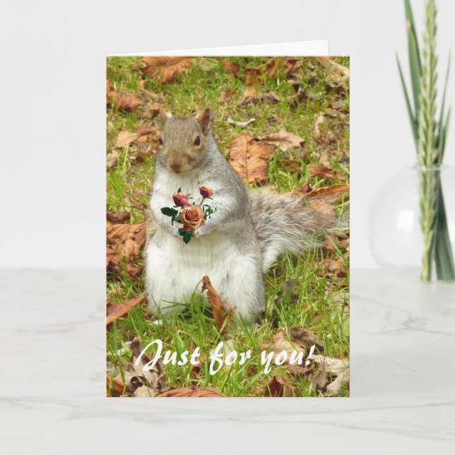 Squirrel with roses card (Front)