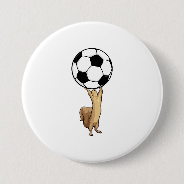 Squirrel with Soccer ball 7.5 Cm Round Badge (Front)