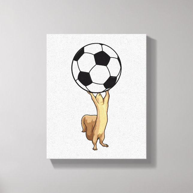 Squirrel with Soccer ball Canvas Print (Front)