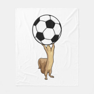 Squirrel with Soccer ball Fleece Blanket