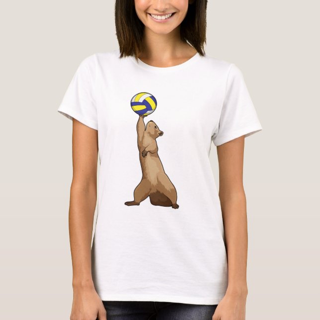 Squirrel with Volleyball T-Shirt (Front)