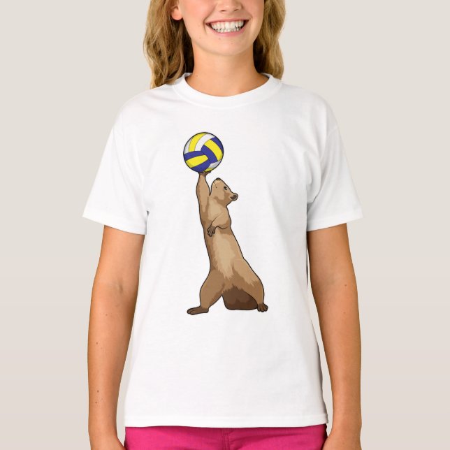 Squirrel with Volleyball T-Shirt (Front)