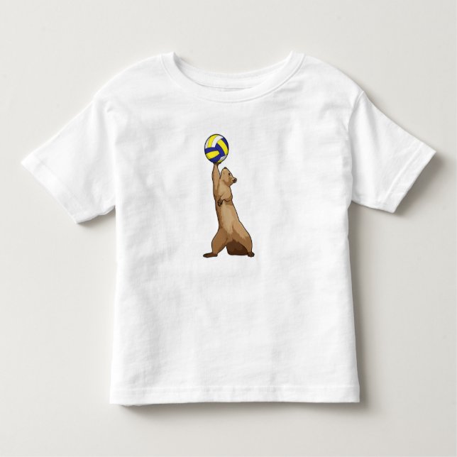 Squirrel with Volleyball Toddler T-Shirt (Front)