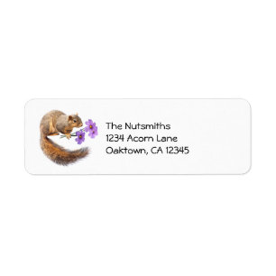 Squirrel with Wildflowers Address Labels