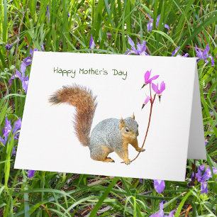 Squirrel with Wildflowers Mother's Day Card