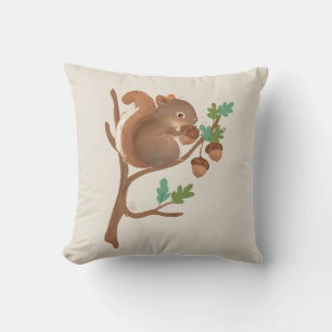 Squirrel • Woodland Forest Animal Illustration Cushion