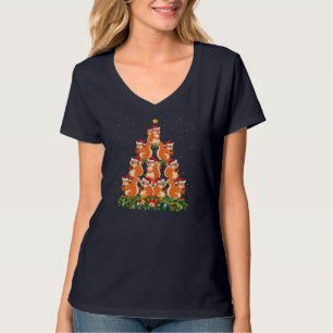 Squirrel Xmas Tree Gift Santa Hat Squirrel Christm T-Shirt