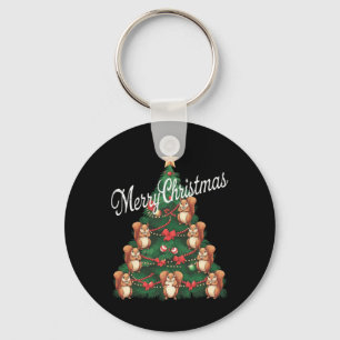 Squirrel Xmas Tree Squirrel Christmas Tree Key Ring
