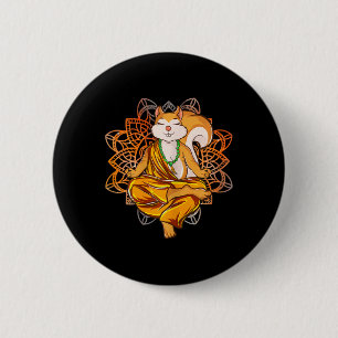 Squirrel Yoga Meditation 6 Cm Round Badge