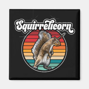 Squirrelicorn - funny, vintage squirrel unicorn magnet