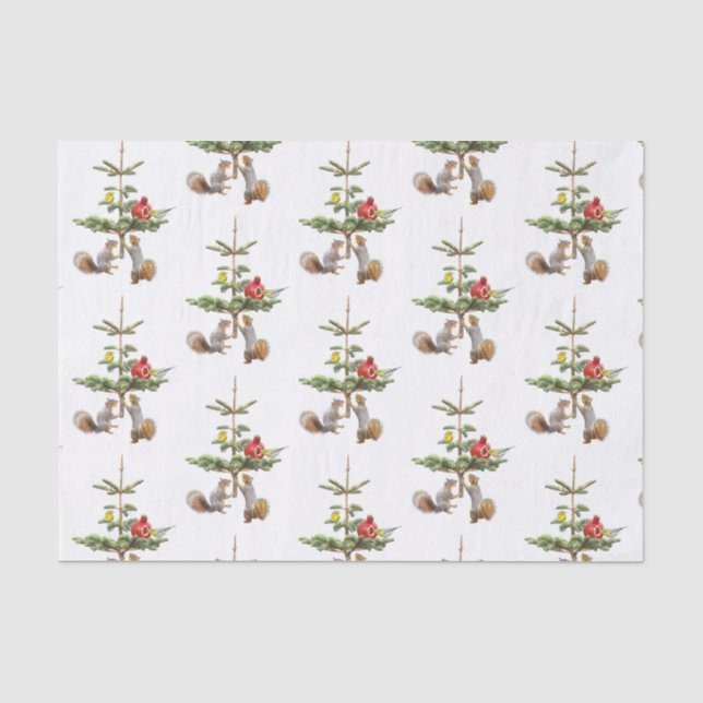 Squirrels and Birds Tree Tissue Paper (Front)
