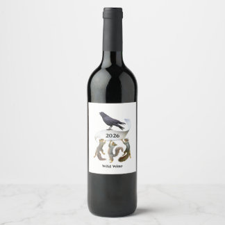 Squirrels and Crow Wine Labels