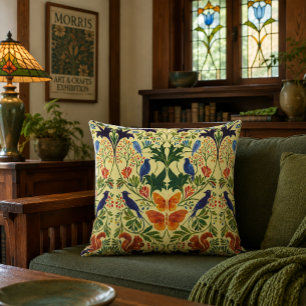 Squirrels Birds & Butterflies Pattern Cushion