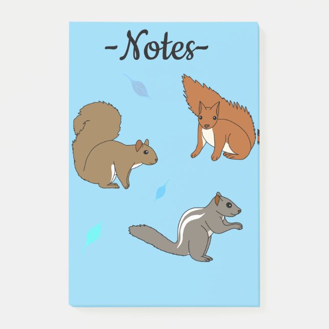 Squirrels Blue Post-it Notes (Front)