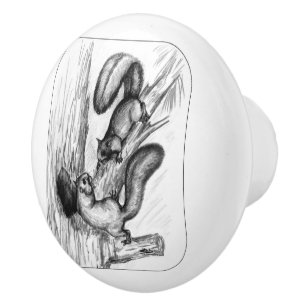Squirrels Ceramic Knob