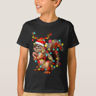 Squirrels Christmas Lights Funny Xmas Squirrel Lov T-Shirt