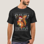 Squirrels Christmas Tree Lights Santa Hat Gift Ani T-Shirt<br><div class="desc">Squirrels Christmas Tree Lights Santa Hat Gift Animal Lover Swea</div>