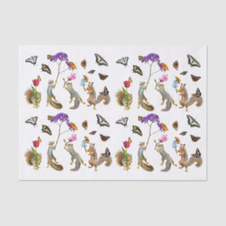 Squirrels, Flowers and Butterflies Tissue Paper