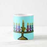Squirrels Hannukah Menorah Mugs<br><div class="desc">Graphic illustration of colourful squirrel design Hannukah menorah.  Celebrate all the nights of this holiday with this unique mug.  Fun gift idea for friends or family!</div>