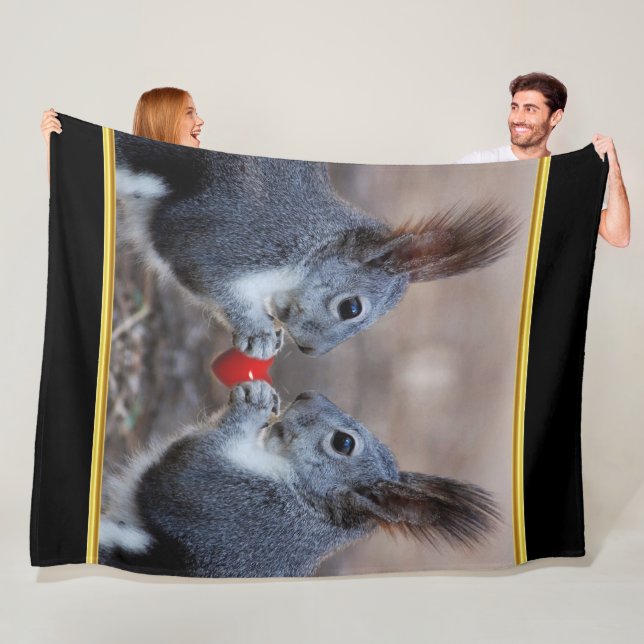 Squirrels in love fleece blanket (In Situ)