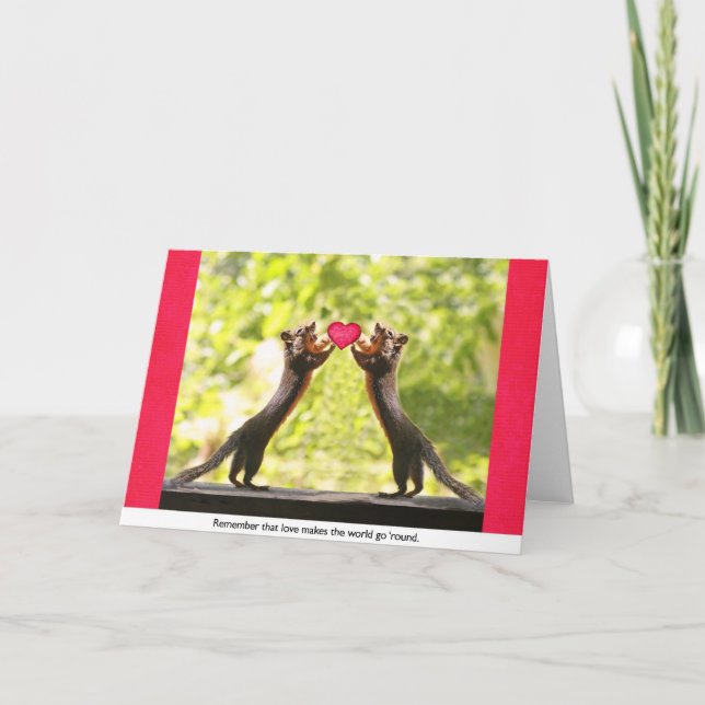 Squirrels in Love Holiday Card (Front)