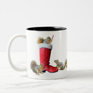 Squirrels in Santa's Boot Mug