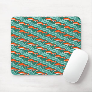 Squirrels jumping in the snow on a Christmas tree Mouse Pad