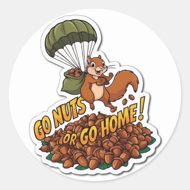 Squirrel's Nutty Adventure - Acorn Skydiving Classic Round Sticker (Front)