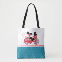 Squirrels on a Bicycle Tote