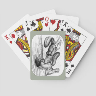 Squirrels Playing Cards