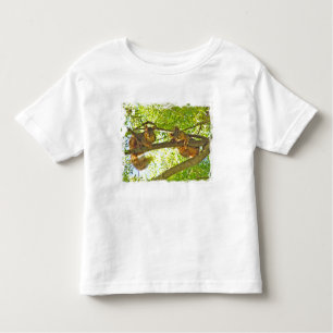 Squirrels watching child's t-shirt