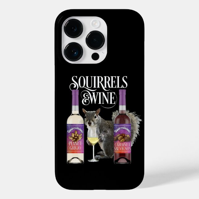 Squirrels & Wine - Funny Squirrel Lover and Wine D Case-Mate iPhone Case (Back)
