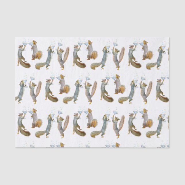 Squirrels with Martinis Tissue Paper (Front)